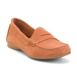 CRUZA Made In Portugal Suede Mocassins - Coral